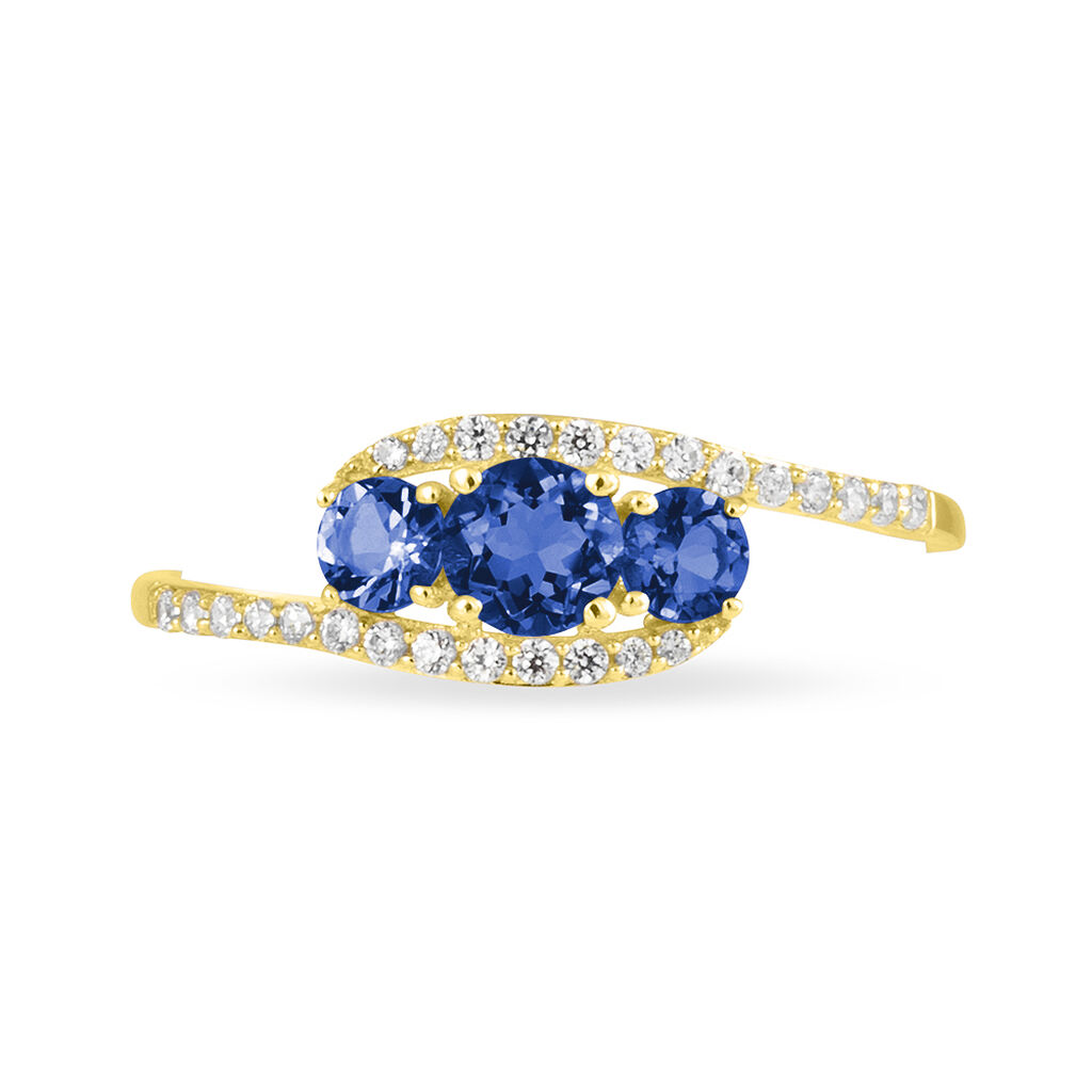 Bague Chloe Or Jaune Saphir Et Diamant - Spannringe Damen | OROVIVO