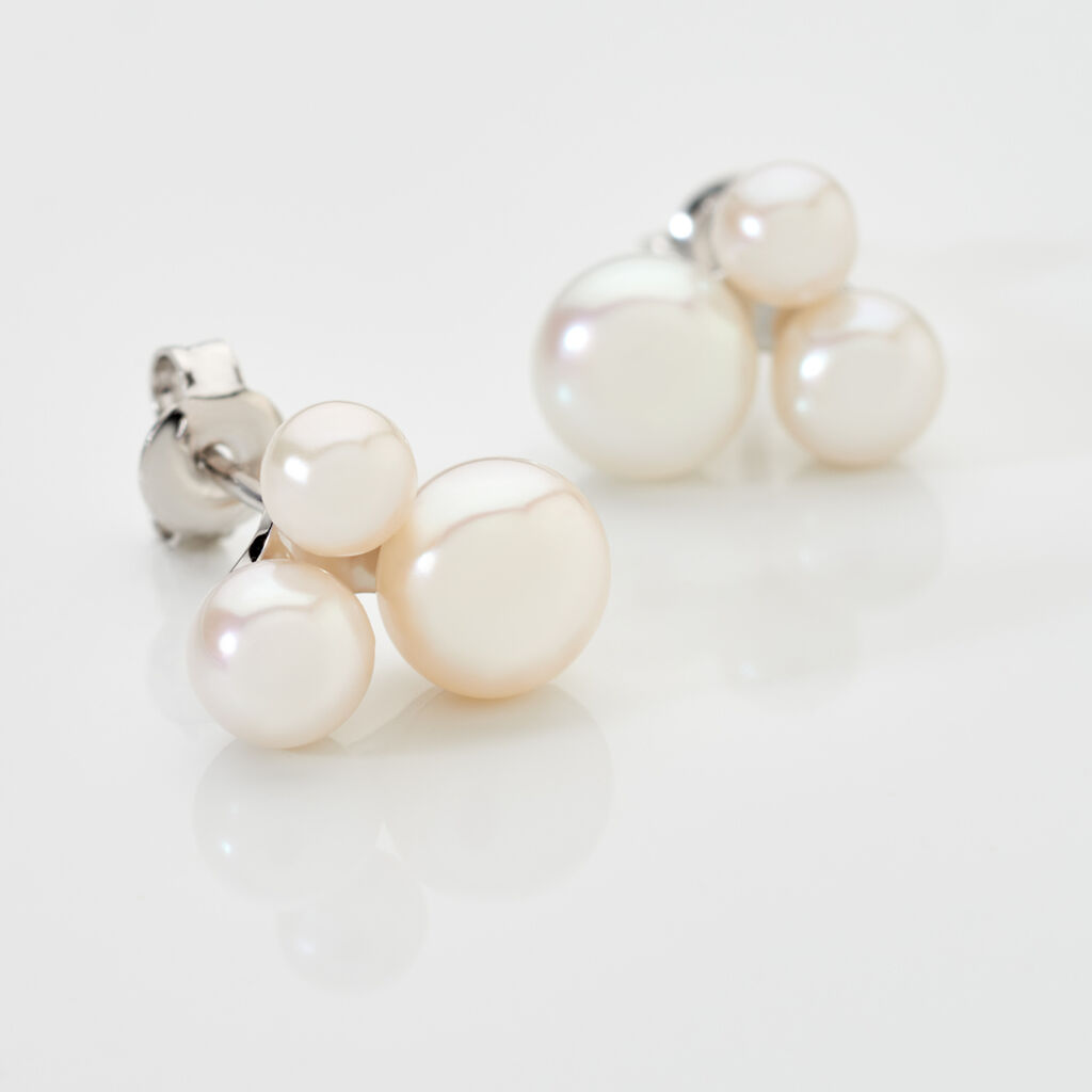 TREYA Damen Ohrstecker Silber 925 Zuchtperle Wei&szlig;er Perlmutt