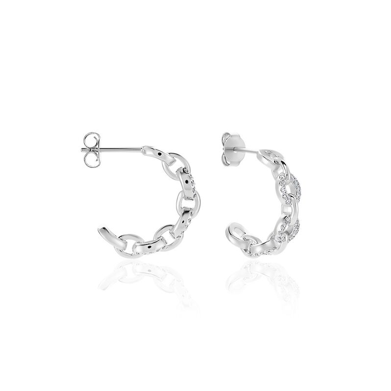 Créoles Phillis Argent Weiss Oxyde De Zirconium - Spannringe Damen | OROVIVO
