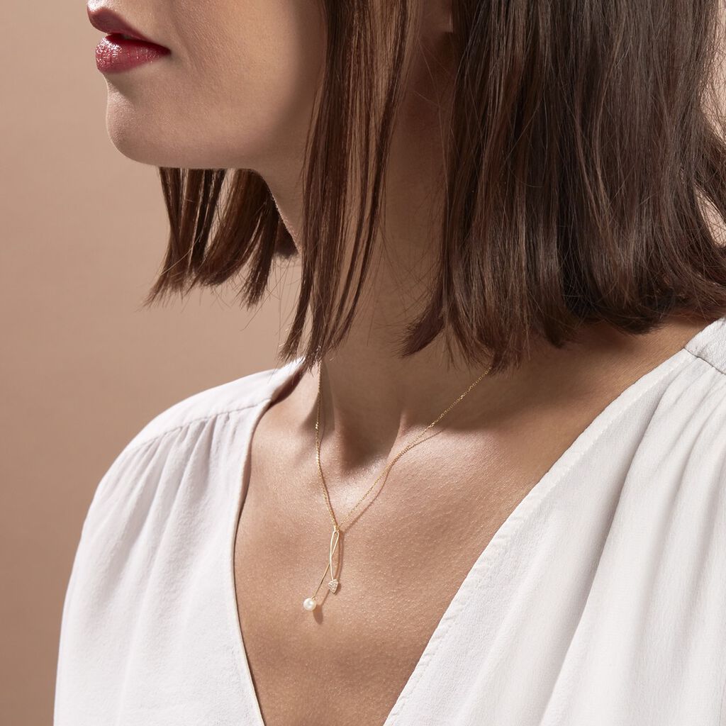 Collier Or Jaune Lucija Cœur Oxyde Perle - Spannringe Damen | OROVIVO
