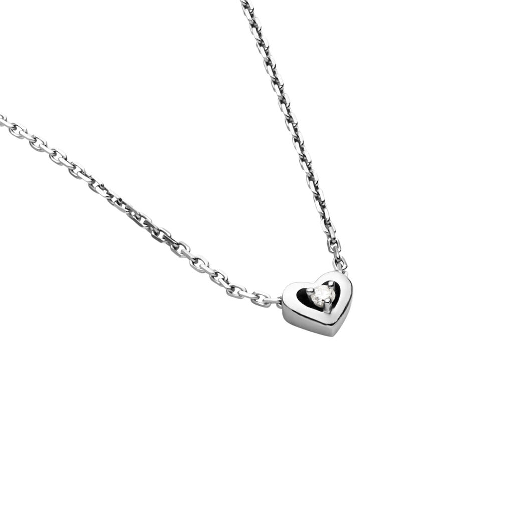 Damen Collier Silber 925 Diamant 0,04ct Herz - Halsketten Damen | OROVIVO