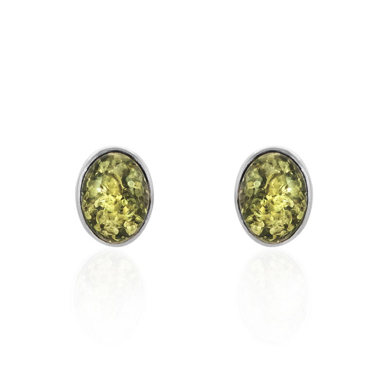 Boucles D'oreilles Puces Argent Et Ambre - Spannringe Damen | OROVIVO