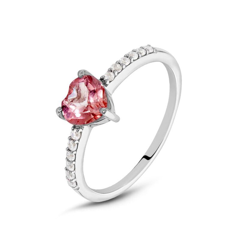 Anello Solitario Amélie Oro Bianco Topazio Cubic Zirconia - Spannringe Damen | OROVIVO
