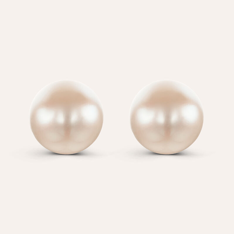 Orecchini Lobo Gabrielle Oro Bianco Perla D'Acqua Dolce - Spannringe Damen | OROVIVO