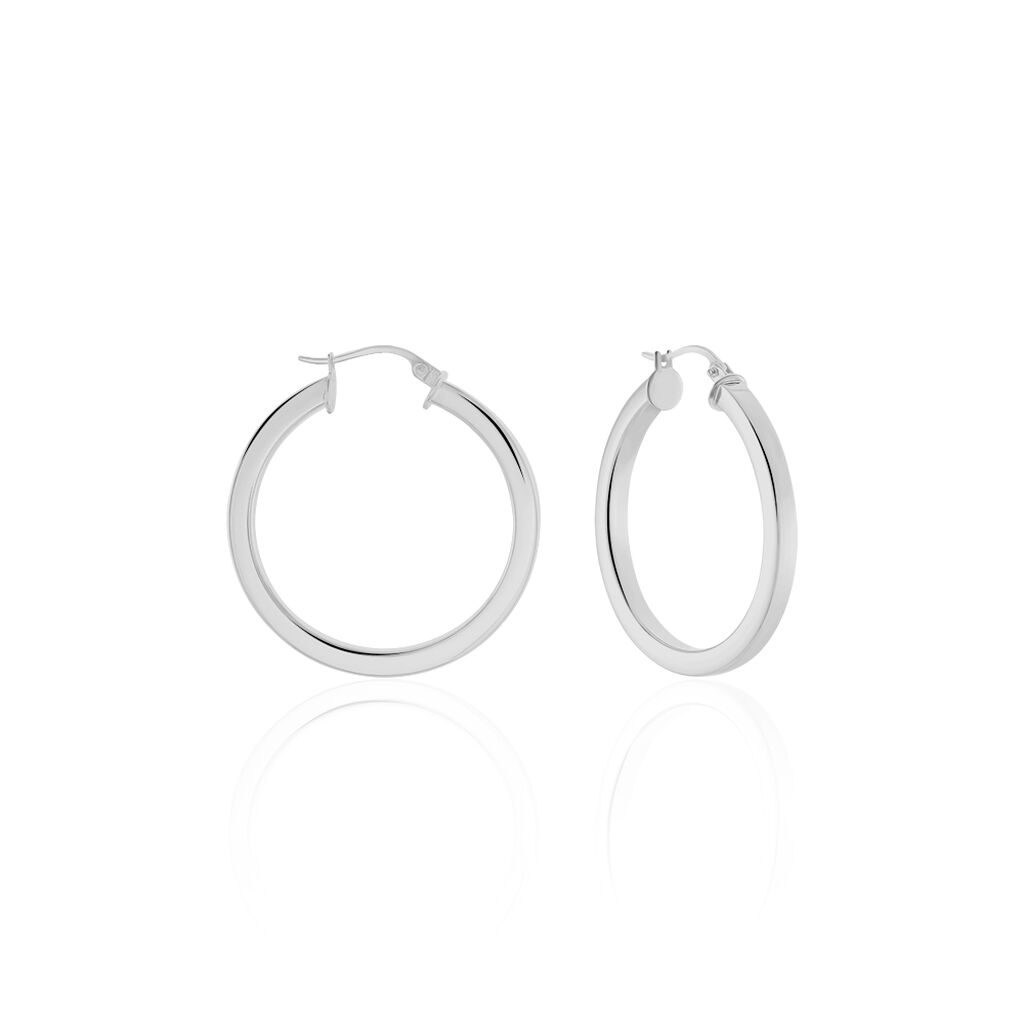 TATANIA Damen Creolen Silber 925 B 0,75 mm, Creolen ohne Stein