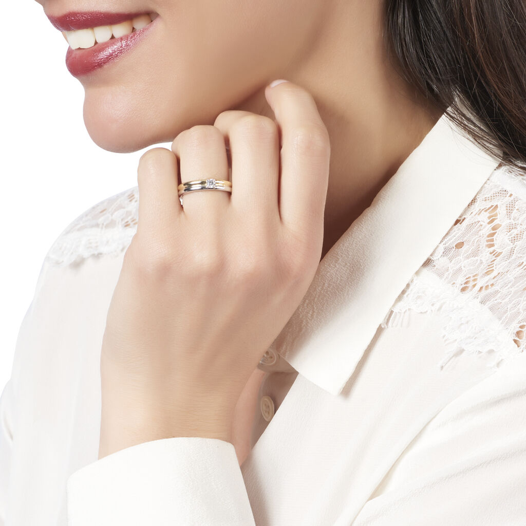Solitaire Or Bicolore Andrada - Spannringe Damen | OROVIVO