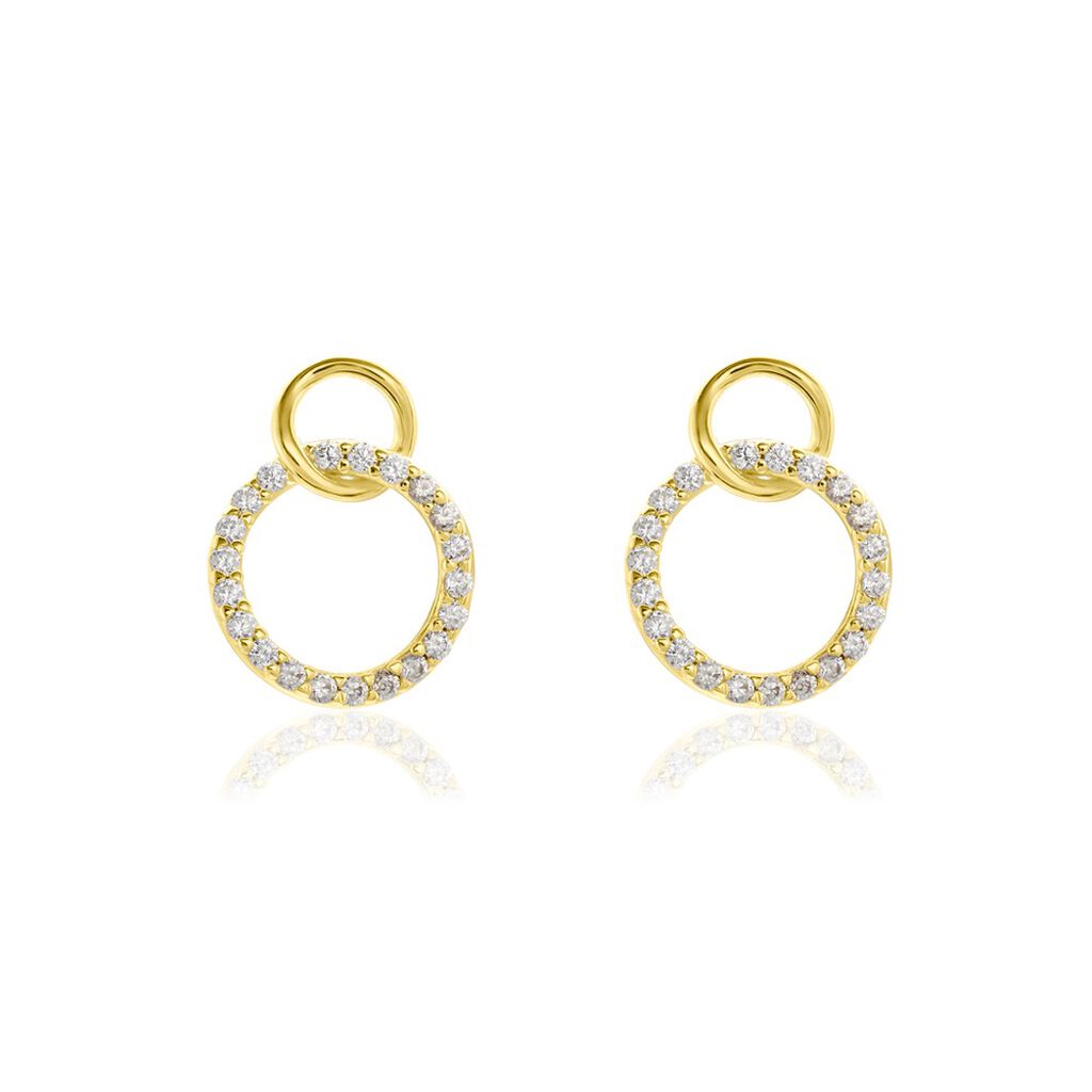 SAVANNA Damen Ohrstecker Gold 375 (9 Karat) Zirkonia Wei&szlig;