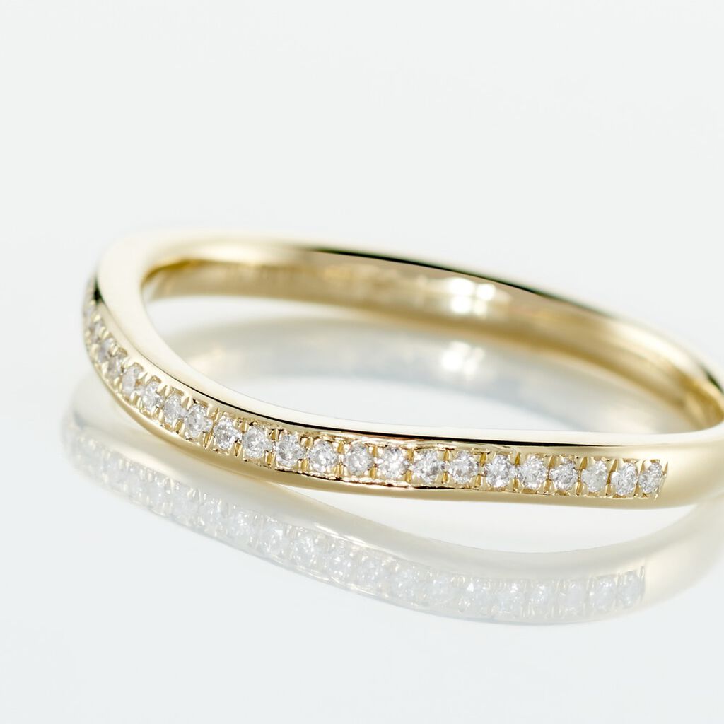 Memo Magga Damen Ring Gold 375 (9 Karat) Diamant Wei&szlig; 0,1 ct B 2 mm