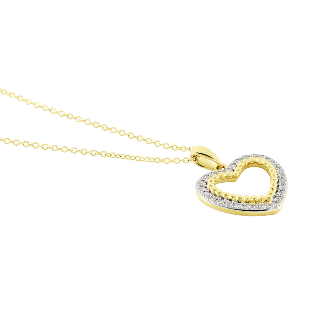 Herz Precious Damen Collier Gold 375 (9 Karat) Diamant Wei&szlig; 0,19 ct Herz B 0,95 mm