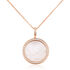 IRIS Damen Collier Silber rosevergoldet 925 Zirkonia Wei&szlig; Kreis