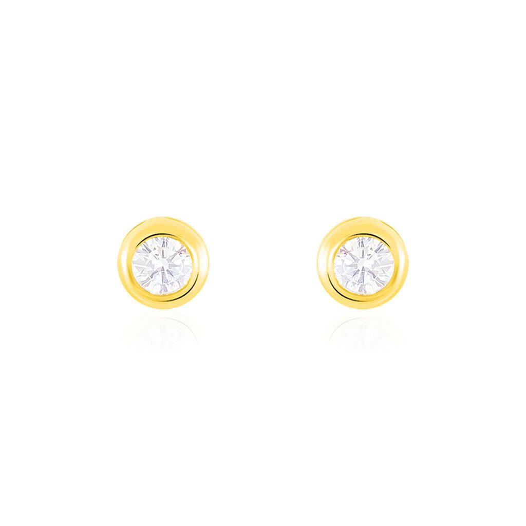 Damen Ohrstecker Gold 375 Zirkonia Kreis Talia 2 Zarge 6,00mm  - Ohrstecker Damen | OROVIVO