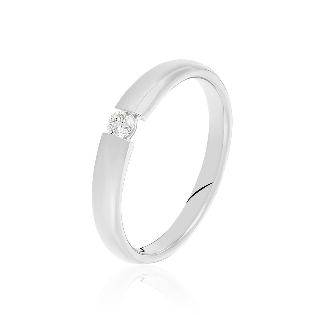 Lisboa Damen Ring Wei&szlig;gold 585 (14 Karat) Diamant Wei&szlig; B 20 mm