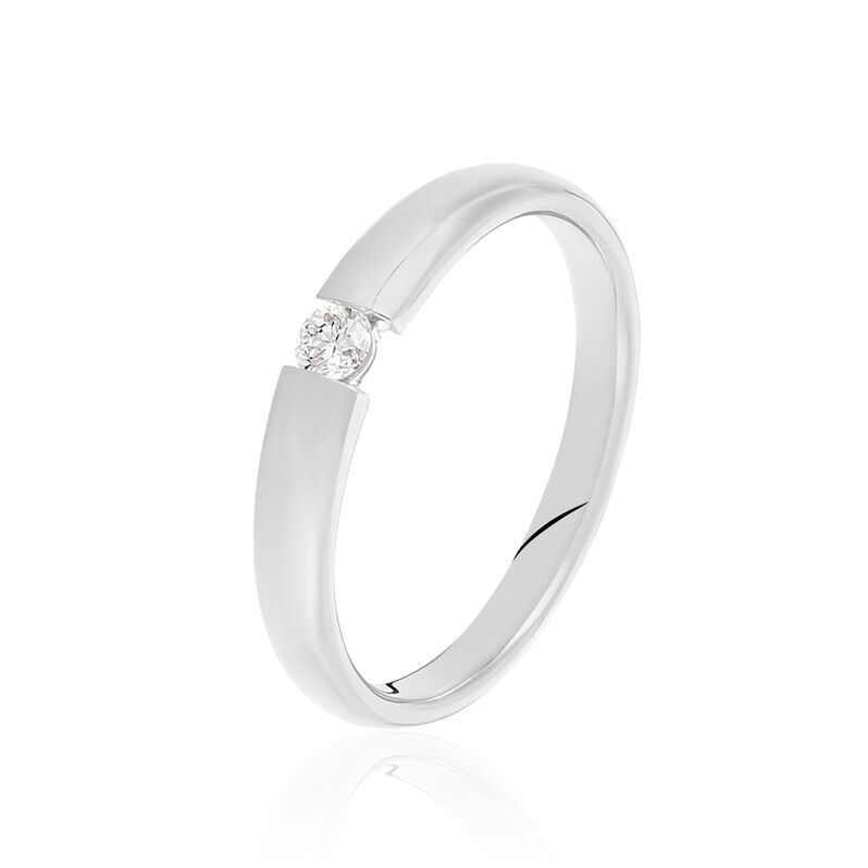 Lisboa Damen Ring Wei&szlig;gold 585 (14 Karat) Diamant Wei&szlig; B 20 mm - Verlobungsringe Damen | OROVIVO