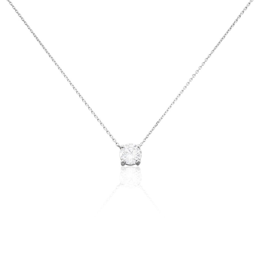 Damen Collier Weißgold 750 synthetischer Diamant 0,77ct Symphonie - Halsketten Damen | OROVIVO
