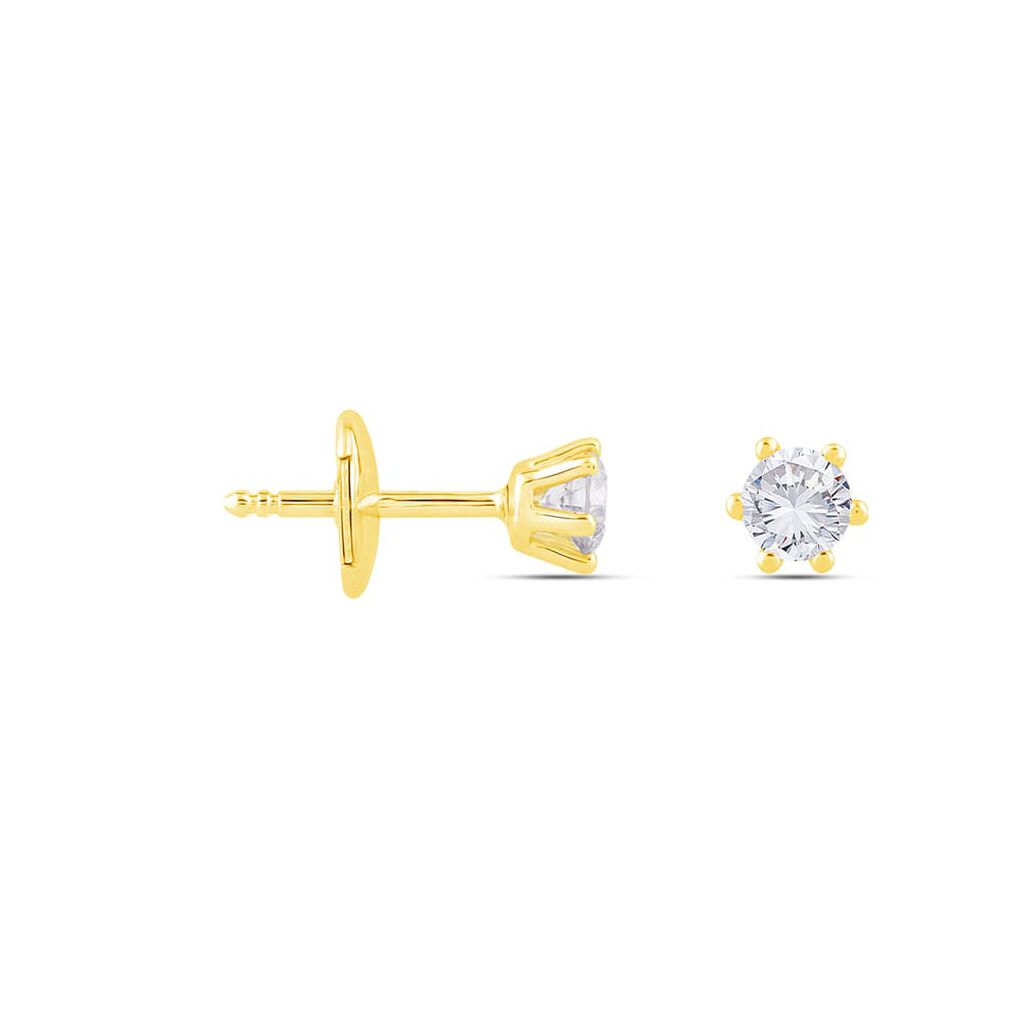 Sonate Damen Ohrstecker Gold 750 (18 Karat) Synthetischer Diamant Weiß 0,76 ct, Ohrstecker mit Stein