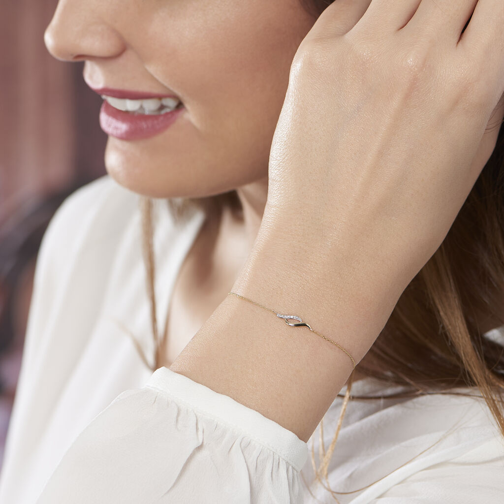 Bracelet Vague Or Jaune Diamants - Spannringe Damen | OROVIVO