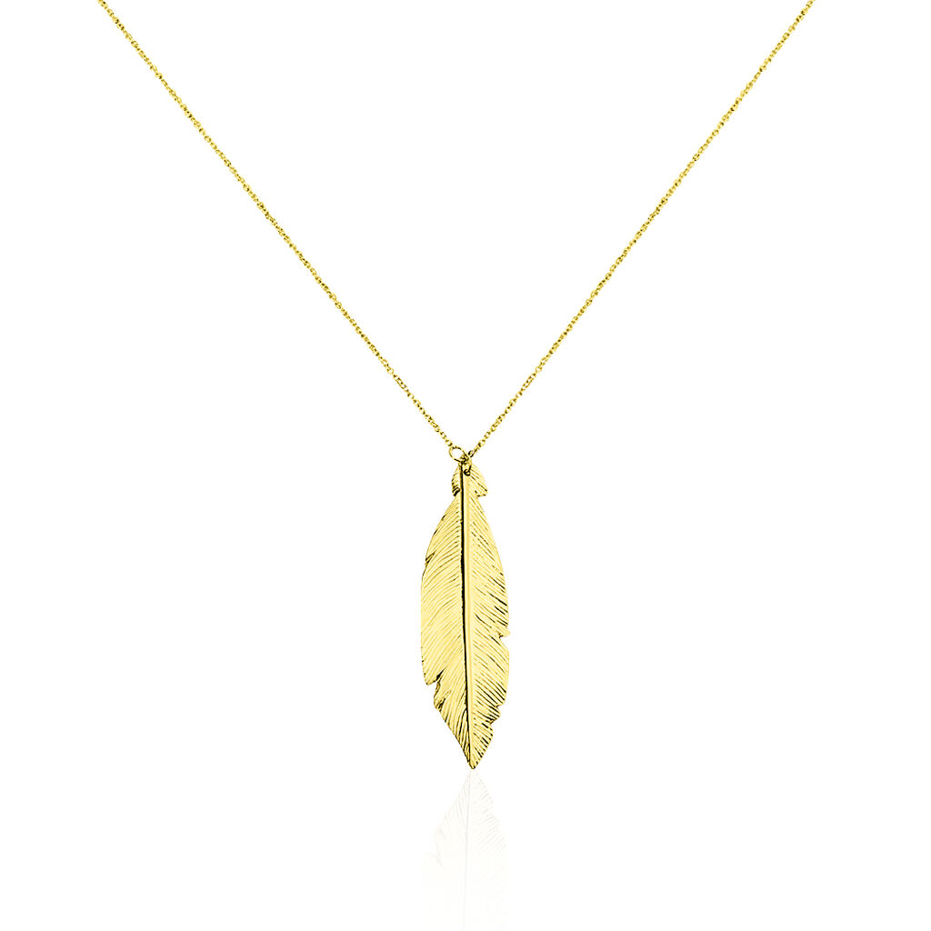 SOLINE 1 Damen Collier Gold 375 (9 Karat) Blatt, Collier ohne Stein