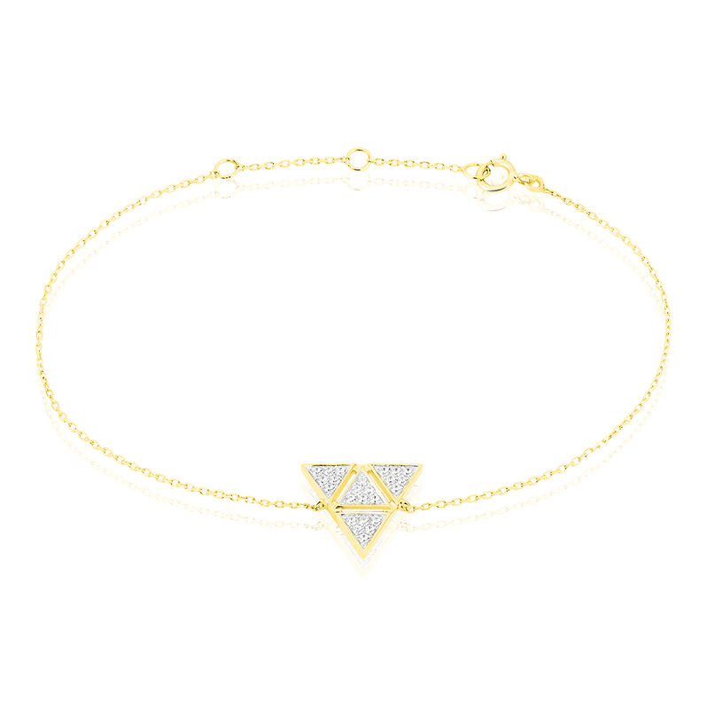 Bracelet Andria Or Jaune Triangle Oxydes - Spannringe Damen | OROVIVO