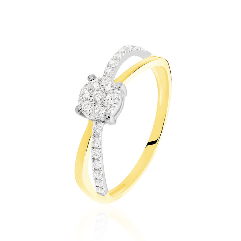 Anello Solitario Sophia Oro Bicolore Diamante - Spannringe Damen | OROVIVO