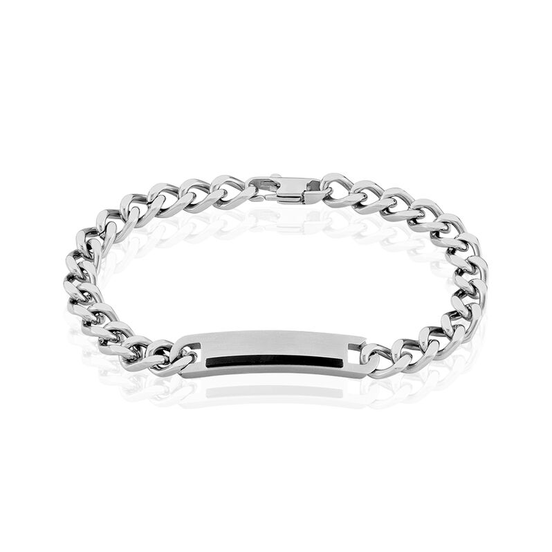 AITOR Herren ID Armband Edelstahl Rechteckig - Armb&auml;nder mit Gravur Herren | OROVIVO