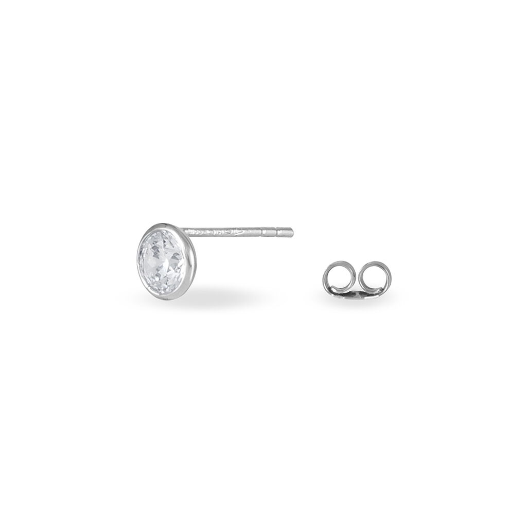 ELDA FASSUNG ZARGE Damen Ohrstecker Wei&szlig;gold 375 (9 Karat) Zirkonia Wei&szlig; 0,88 ct
