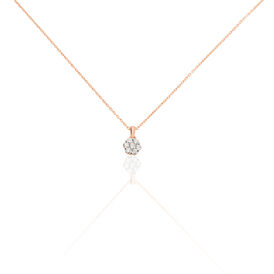 Damen Halskette Roségold 375 Diamanten 0,21ct Merula - Ketten mit Anhänger Damen | OROVIVO