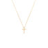 AZARIA Damen Collier Gold 585 (14 Karat) Diamant Wei&szlig; 0,08 ct Kreuz