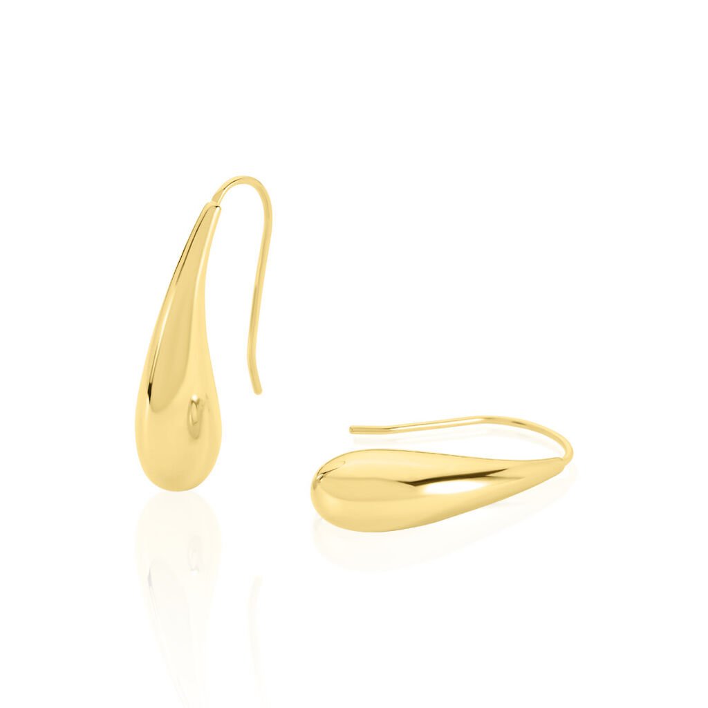 ELANI Damen Ohrringe Lang Silber vergoldet 925 Tropfen