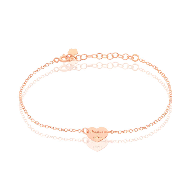 Bracelet Betie Argent Rose Cœur Ecriture - Spannringe Damen | OROVIVO