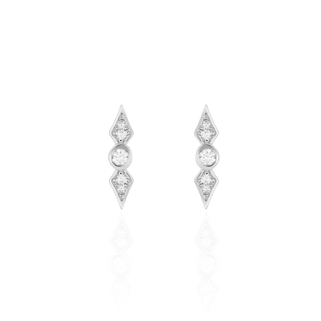 Damen Ohrstecker Silber 925 Zirkonia Raute Julia 2  - Ohrstecker Damen | OROVIVO