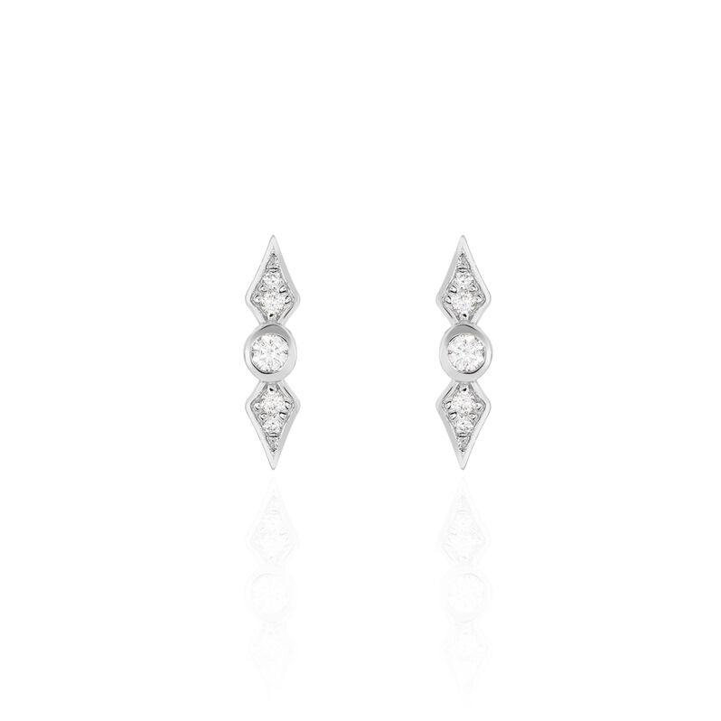 Damen Ohrstecker Silber 925 Zirkonia Raute Julia 2  - Ohrstecker Damen | OROVIVO