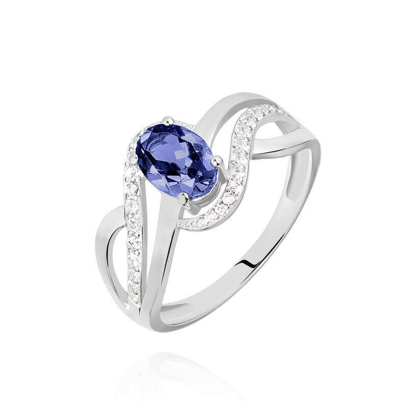 Bague Or Weiss Josyne Iolite Vagues Diam - Spannringe Damen | OROVIVO