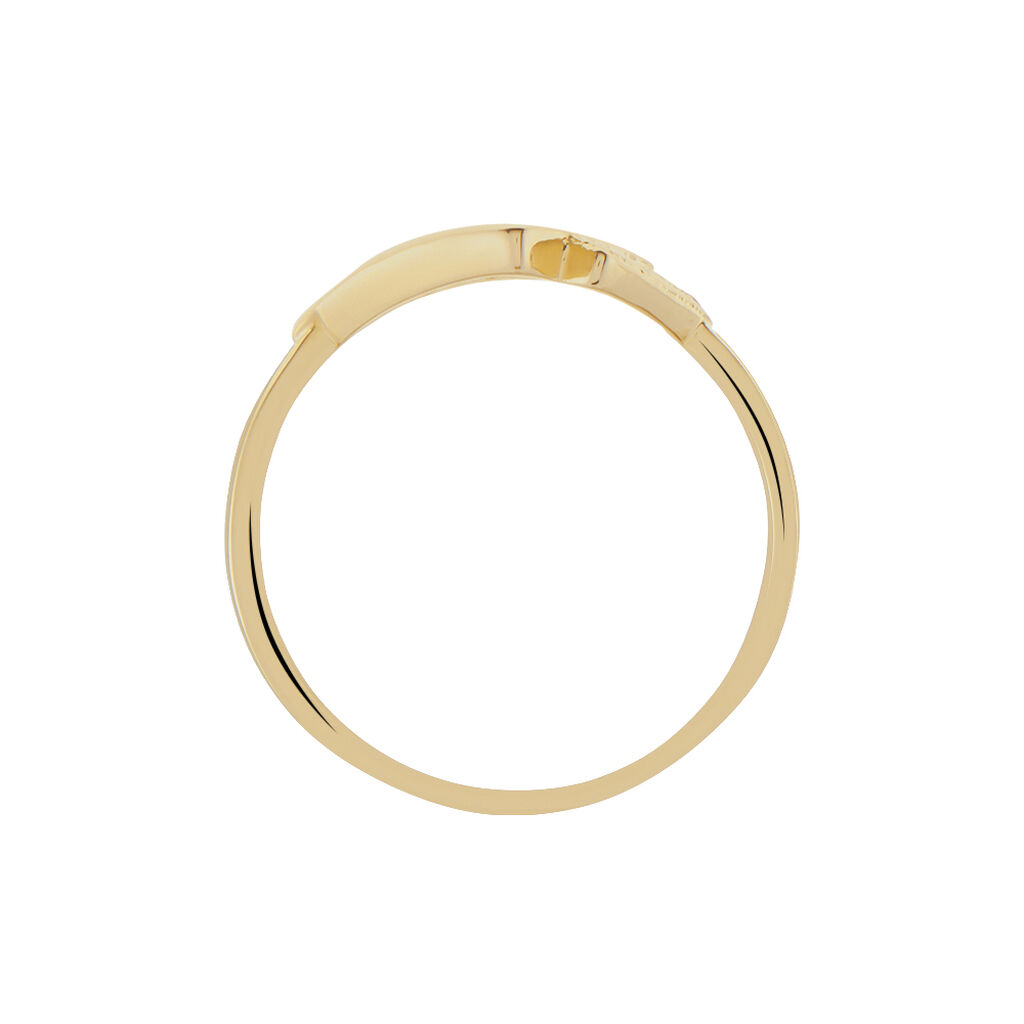 GLOGINA Damen Ring Vergoldet 750 Zirkonia Wei&szlig; 0,04 ct