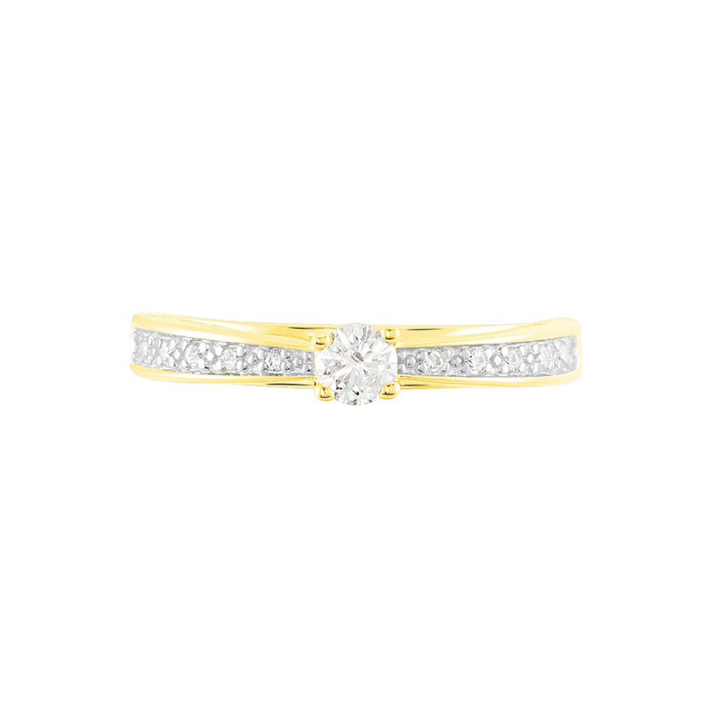 Imposa Damen Ring Gold 375 (9 Karat) Diamant Wei&szlig; 0,15 ct