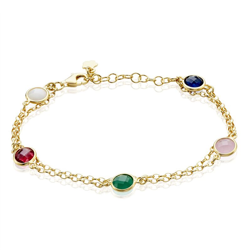Damen Armband Silber vergoldet 925 Zirkonia Multicolour Tatiana 1,50mm - Armbänder Damen | OROVIVO