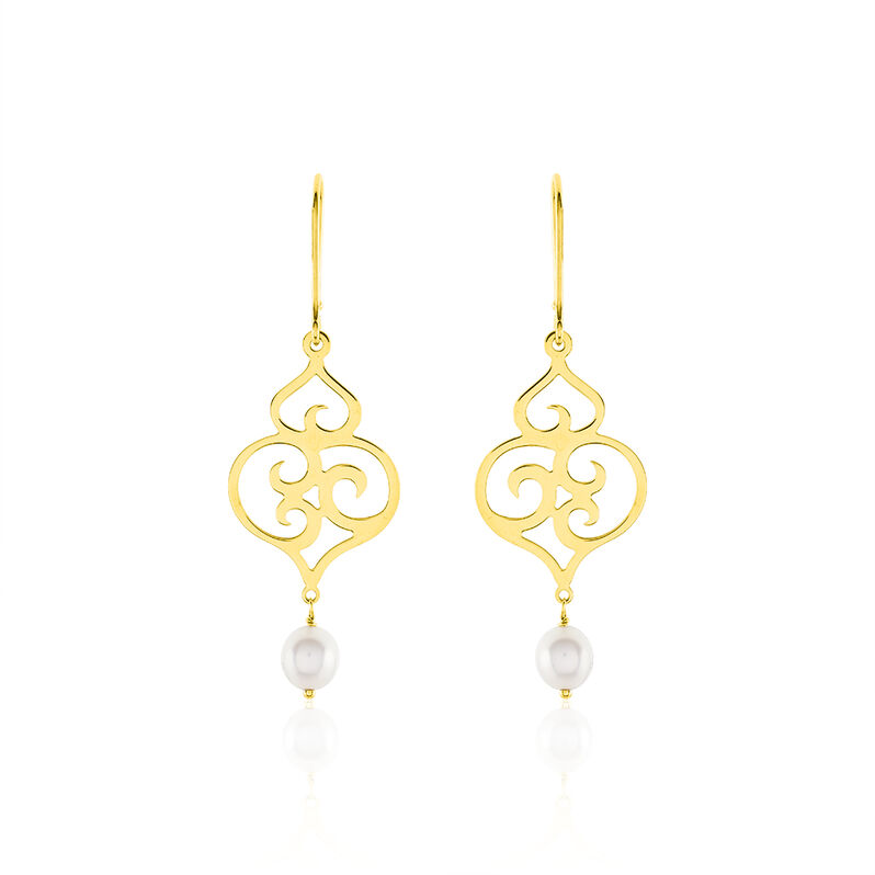 Boucles D'oreilles Pendantes Felicienne Or Jaune Perle De Culture - Spannringe Damen | OROVIVO