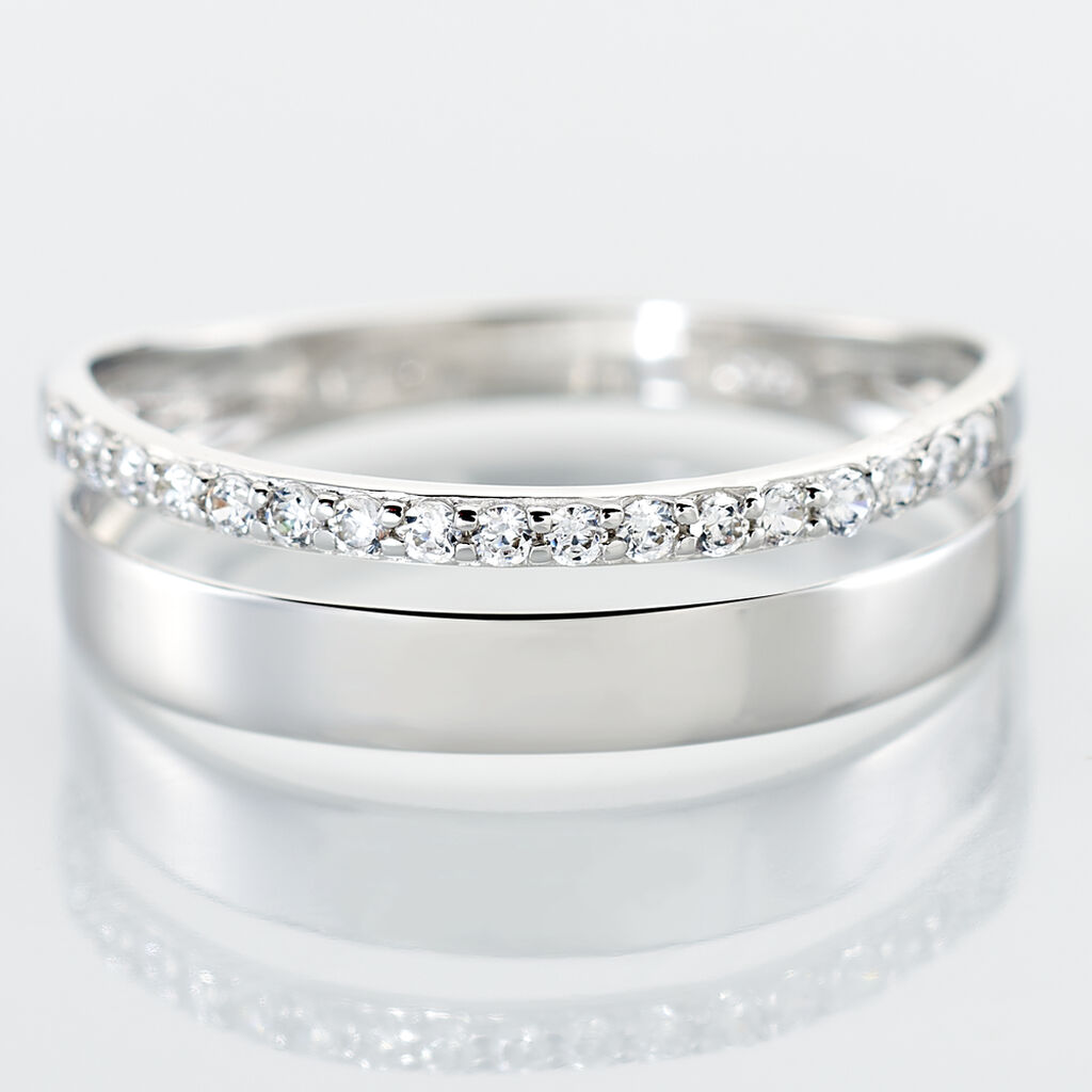 KATIANA Damen Ring Wei&szlig;gold 375 (9 Karat) Zirkonia Wei&szlig; 0,27 ct