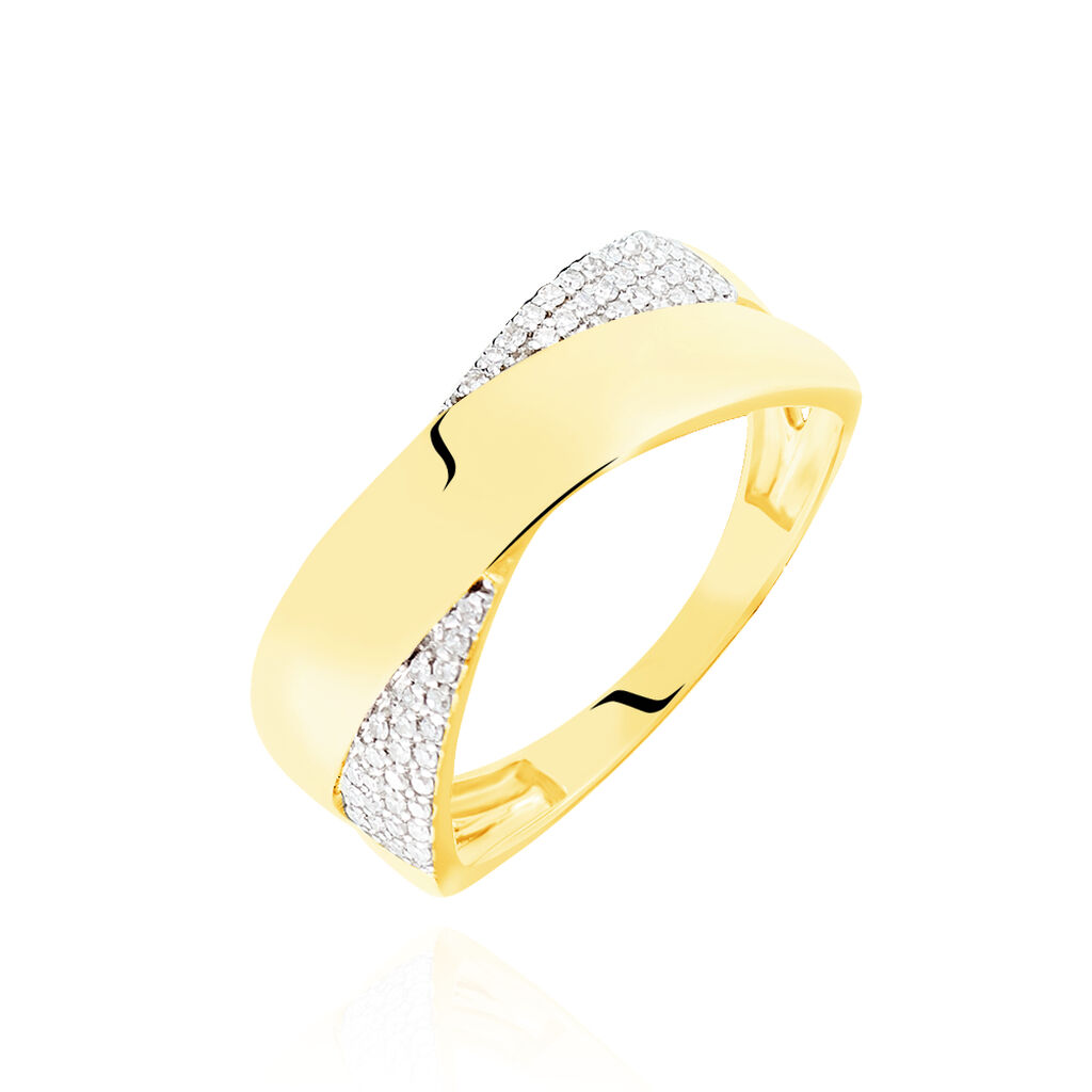 Bague Or Bicolore Sakura Croisee Diamant - Spannringe Damen | OROVIVO