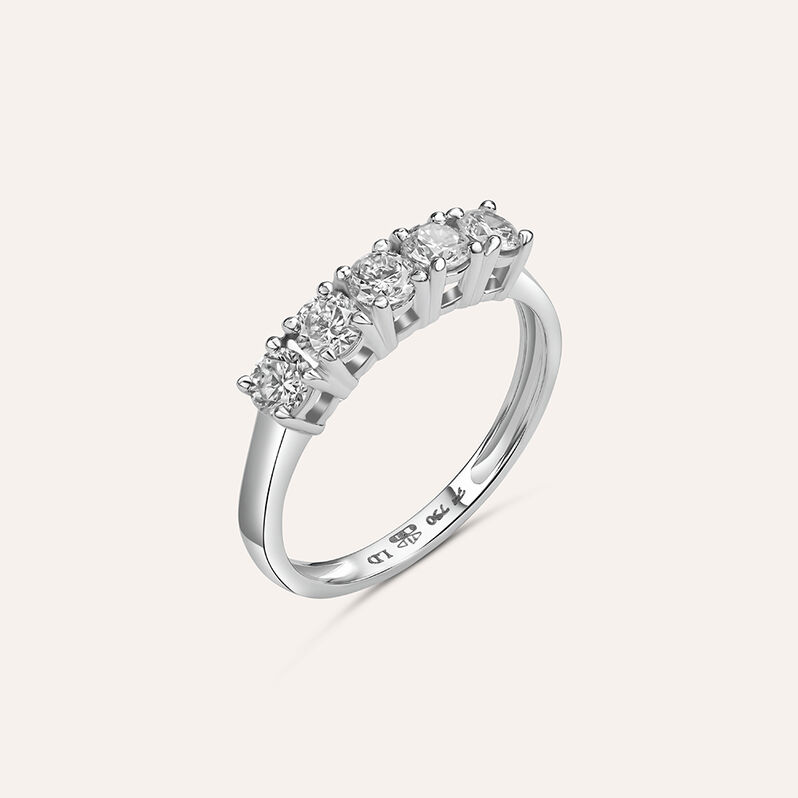 Anello Riviere Diamade Oro Bianco Diamante Lab-Grown - Spannringe Damen | OROVIVO