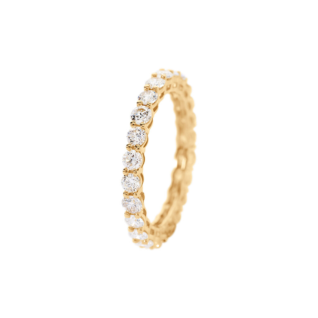 MARLEEN Damen Ring Gold 585 (14 Karat) Synthetischer Diamant Wei&szlig; 0,99 ct