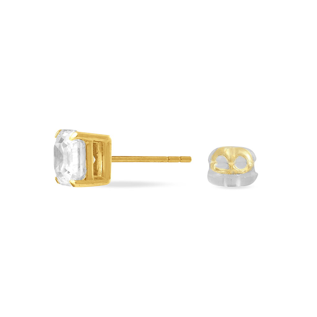 DOREEN CARRE Damen Ohrstecker Gold 375 (9 Karat) Zirkonia Wei&szlig; 4,03 ct