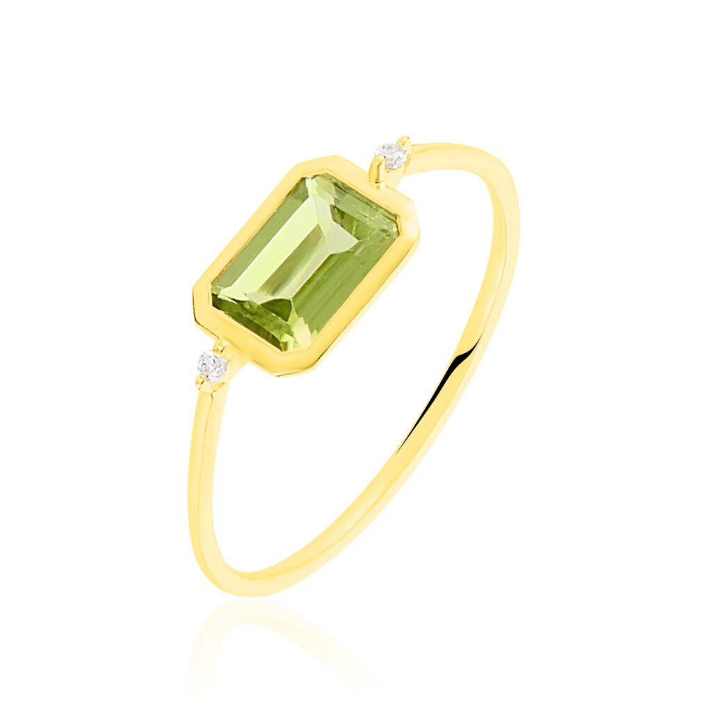 Bague Or Jaune Salma Peridot Et Oxydes - Spannringe Damen | OROVIVO