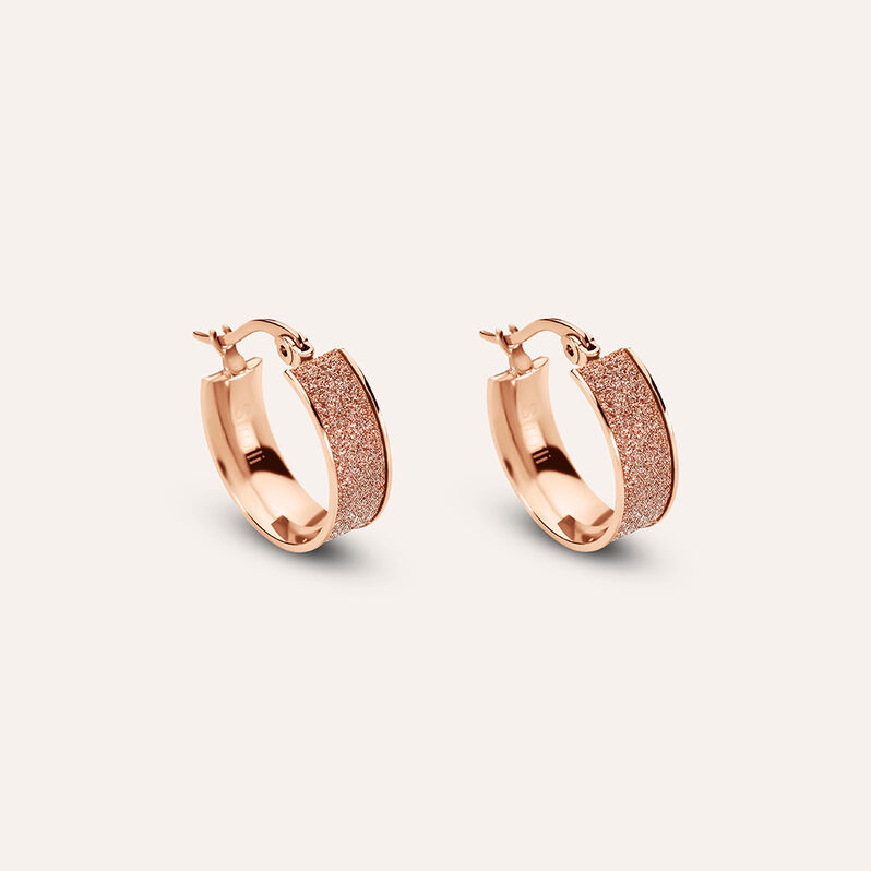Orecchini A Cerchio Aura Acciaio Rosa - Spannringe Damen | OROVIVO