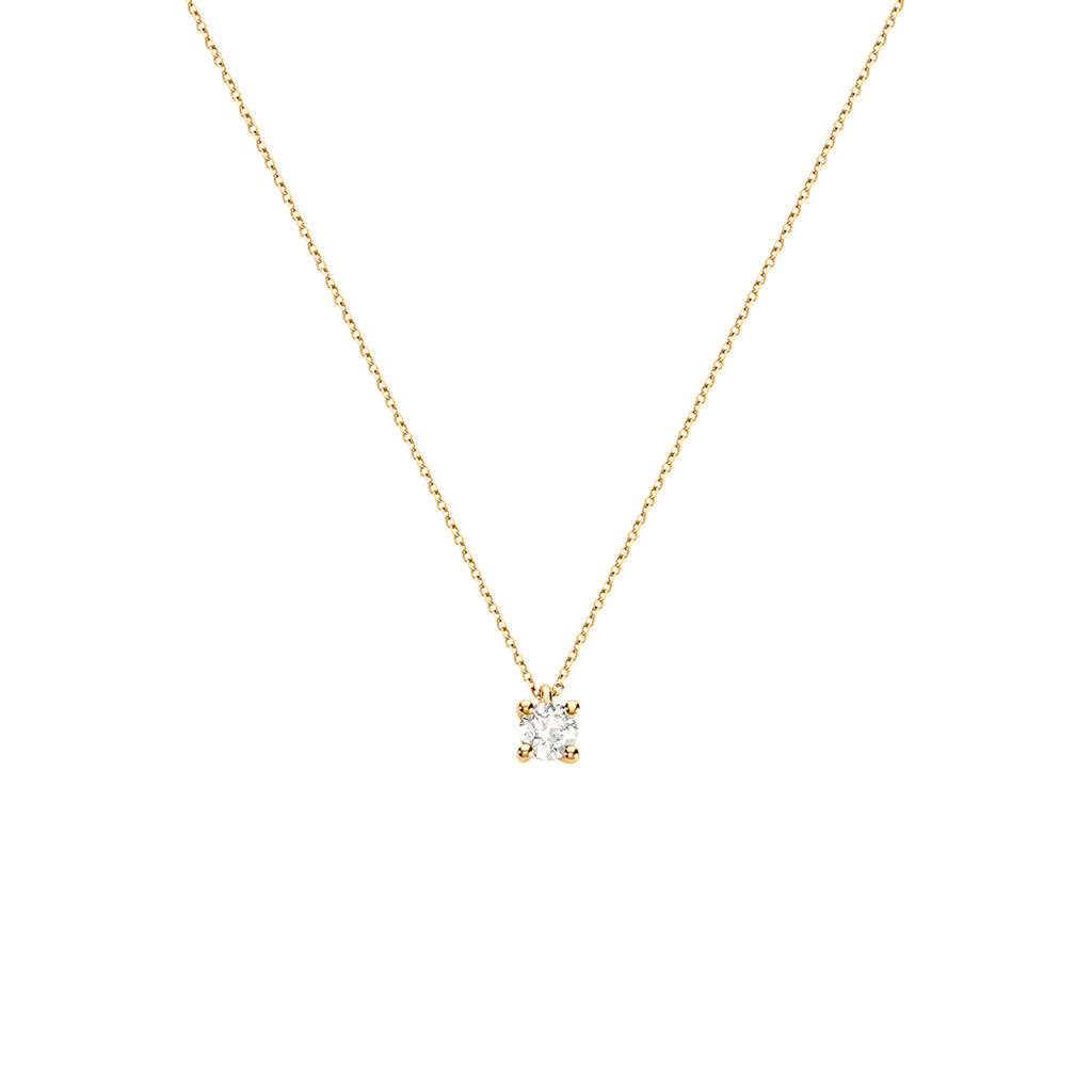 VICTORIA Damen Collier Gold 585 (14 Karat) Diamant Wei&szlig; 0,52 ct