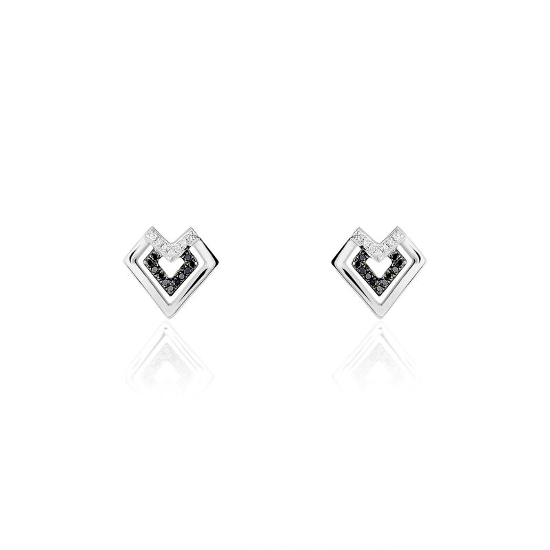 Boucles D'oreilles Puces Valy Or Blanc Diamant - Spannringe Damen | OROVIVO