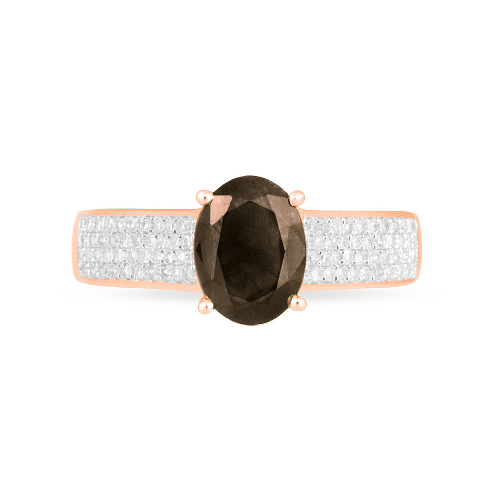Bague Crista Or Rose Quartz Et Diamant - Spannringe Damen | OROVIVO