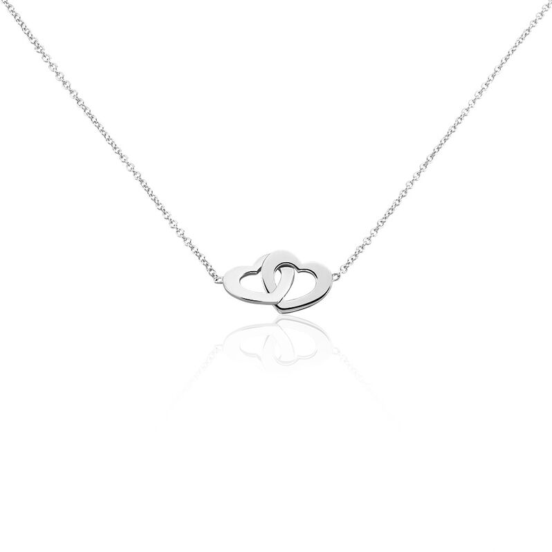 Damen Collier Silber 925 Doppelherz 1,00mm  - Halsketten Damen | OROVIVO