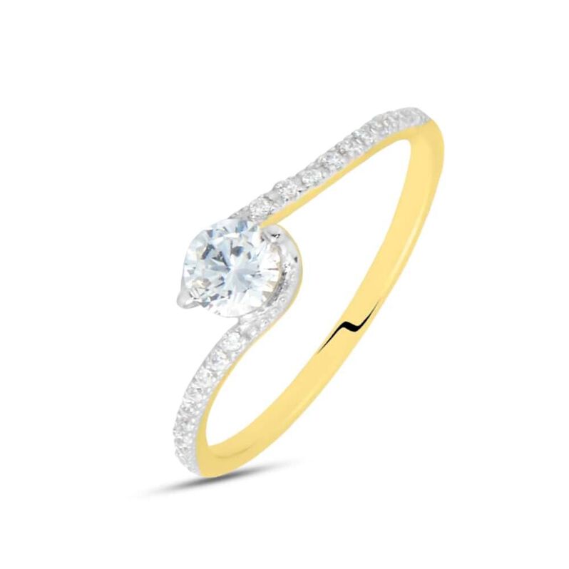 Anello Solitario Claire Oro Giallo Cubic Zirconia - Spannringe Damen | OROVIVO