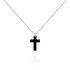 KREUZ S Herren Collier Silber Bicolor 925 Religi&ouml;ses Kreuz