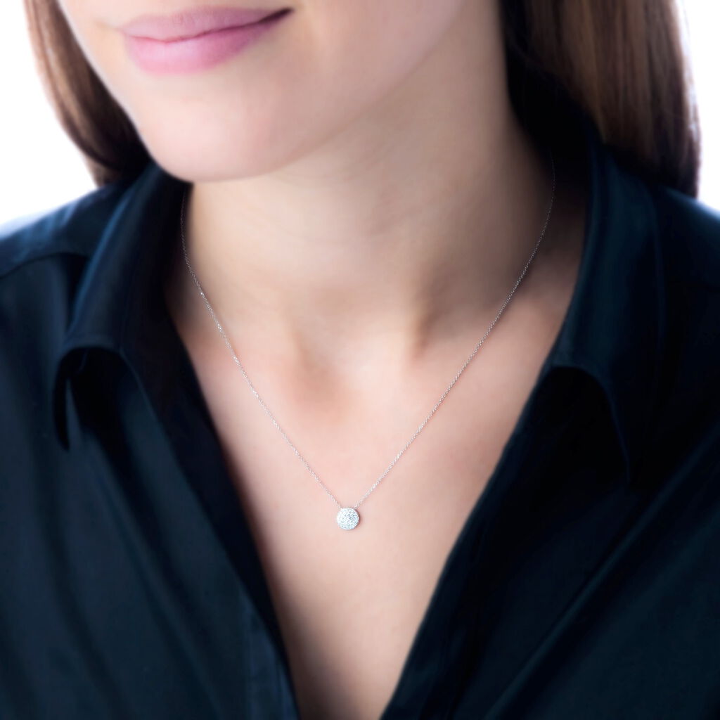 Collier Shalaina Or Blanc Diamant - Spannringe Damen | OROVIVO